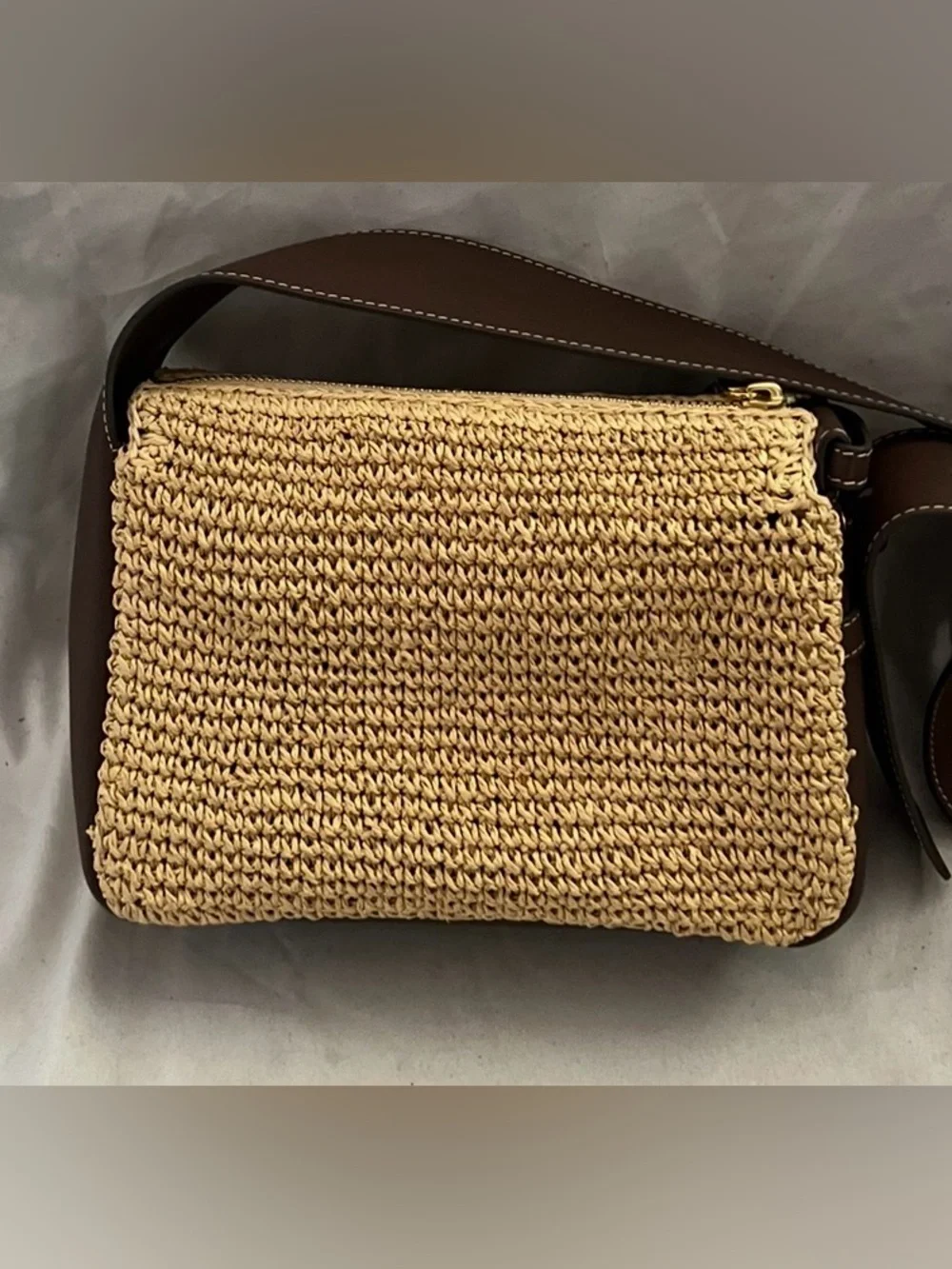 Tory Burch ROMY WOVEN Leather Shoulder Bag $395